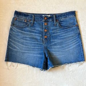Madewell High Rise Jean Shorts w/ Button Fly